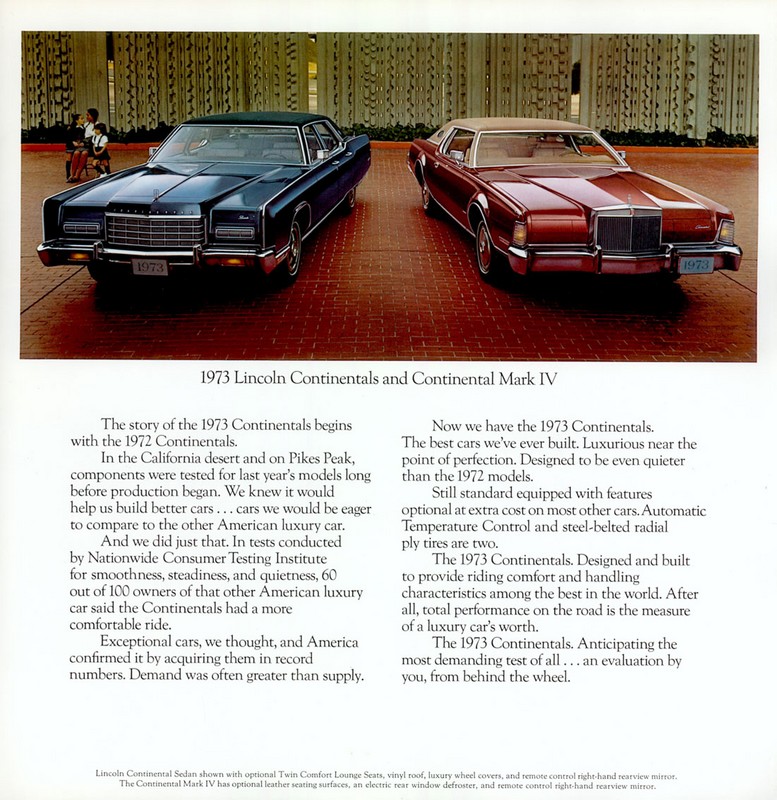 1973 Lincoln Model Range Brochure Page 14